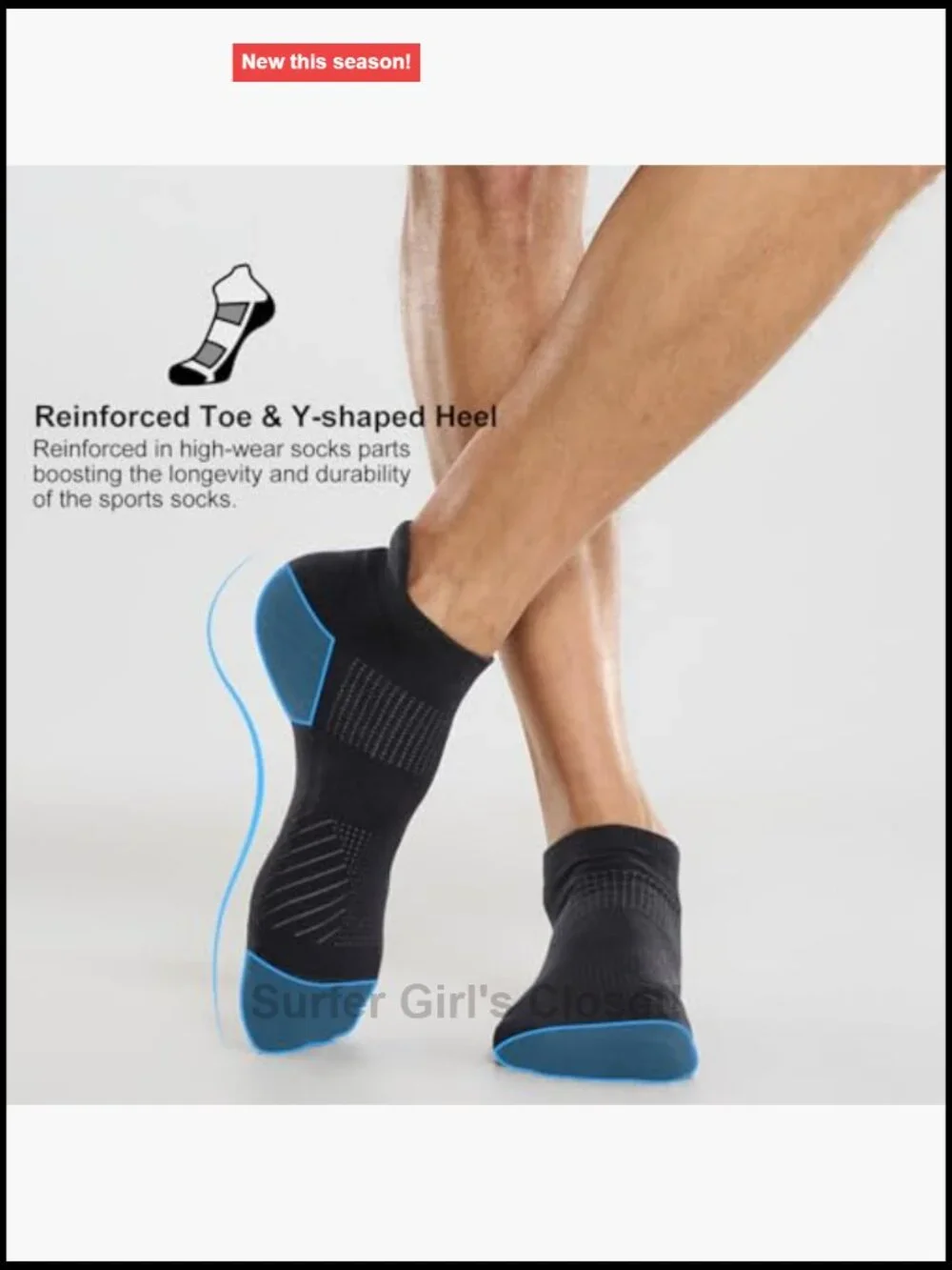 6 Pack Men's Athletic Running Ankle Socks Low Cut Cushioned Moisture Wicking